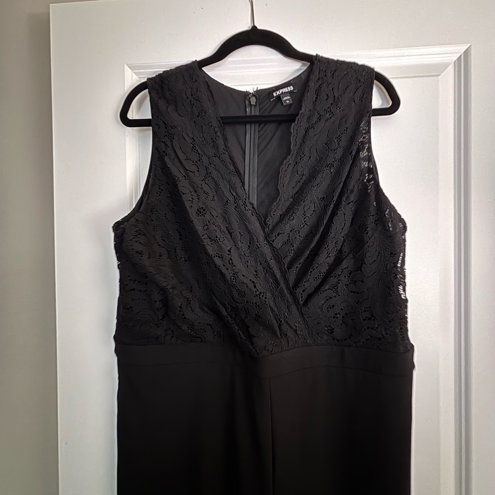 LIKE NEW - Express Black Lace Jumpsuit XL - Picture 2 of 4